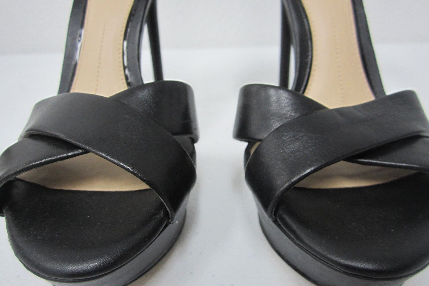 *VERY NICE* GIANNI BINI Women's BLACK Diva High Heel Stiletto straps Size 7.5M