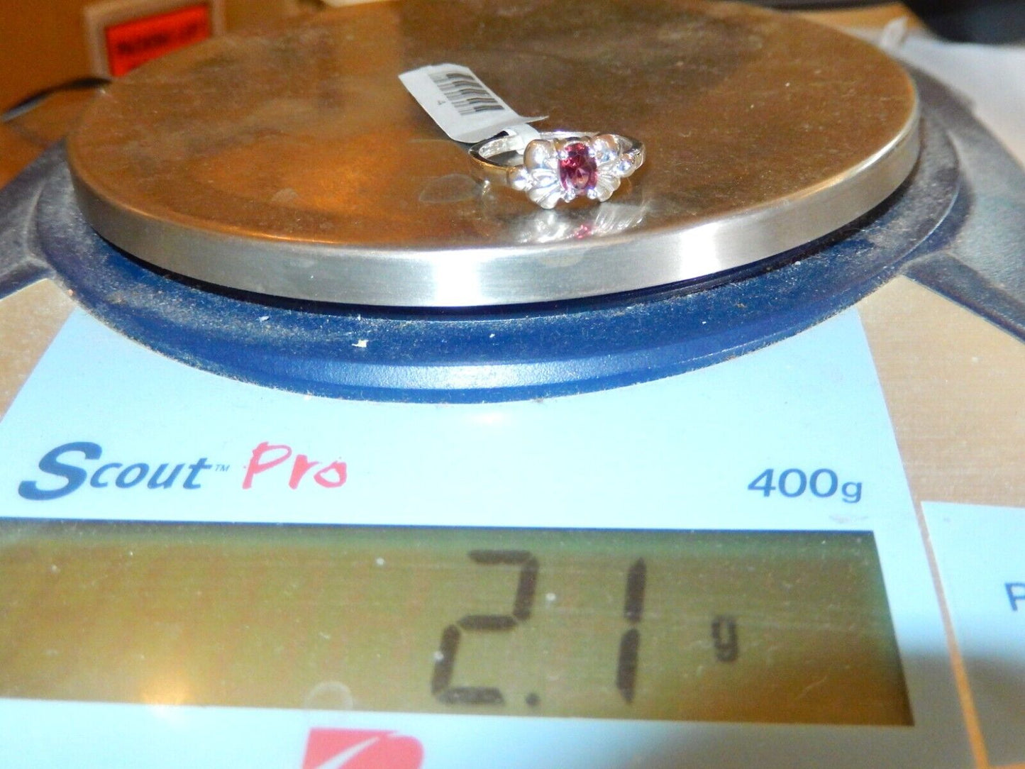 *VINTAGE* Cute Sterling Silver Garnet Ring Size 6.75
