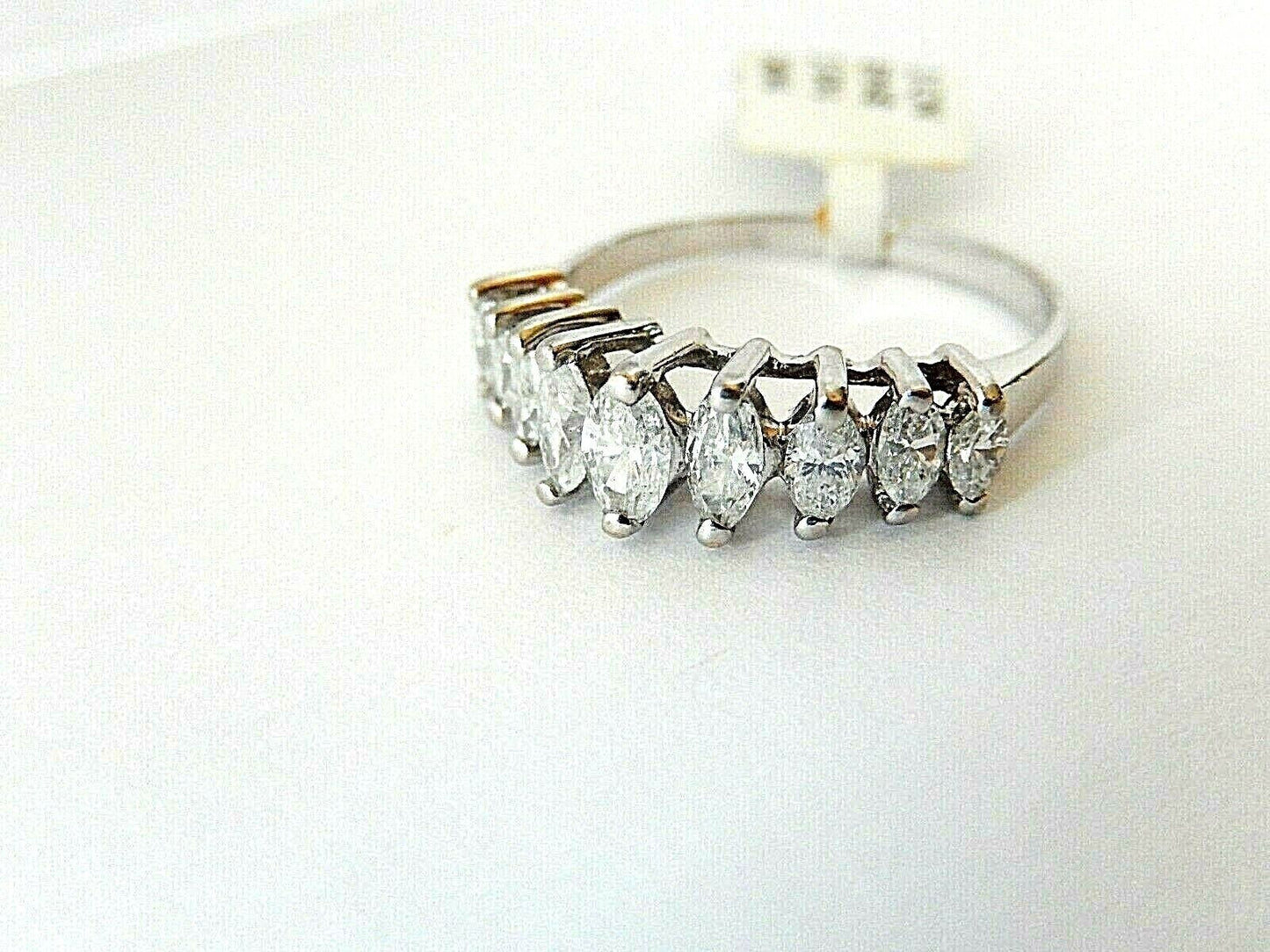 1Ct Marquise Cut Natural Diamond Engagement Wedding Band 14k White Gold Sz 8.75