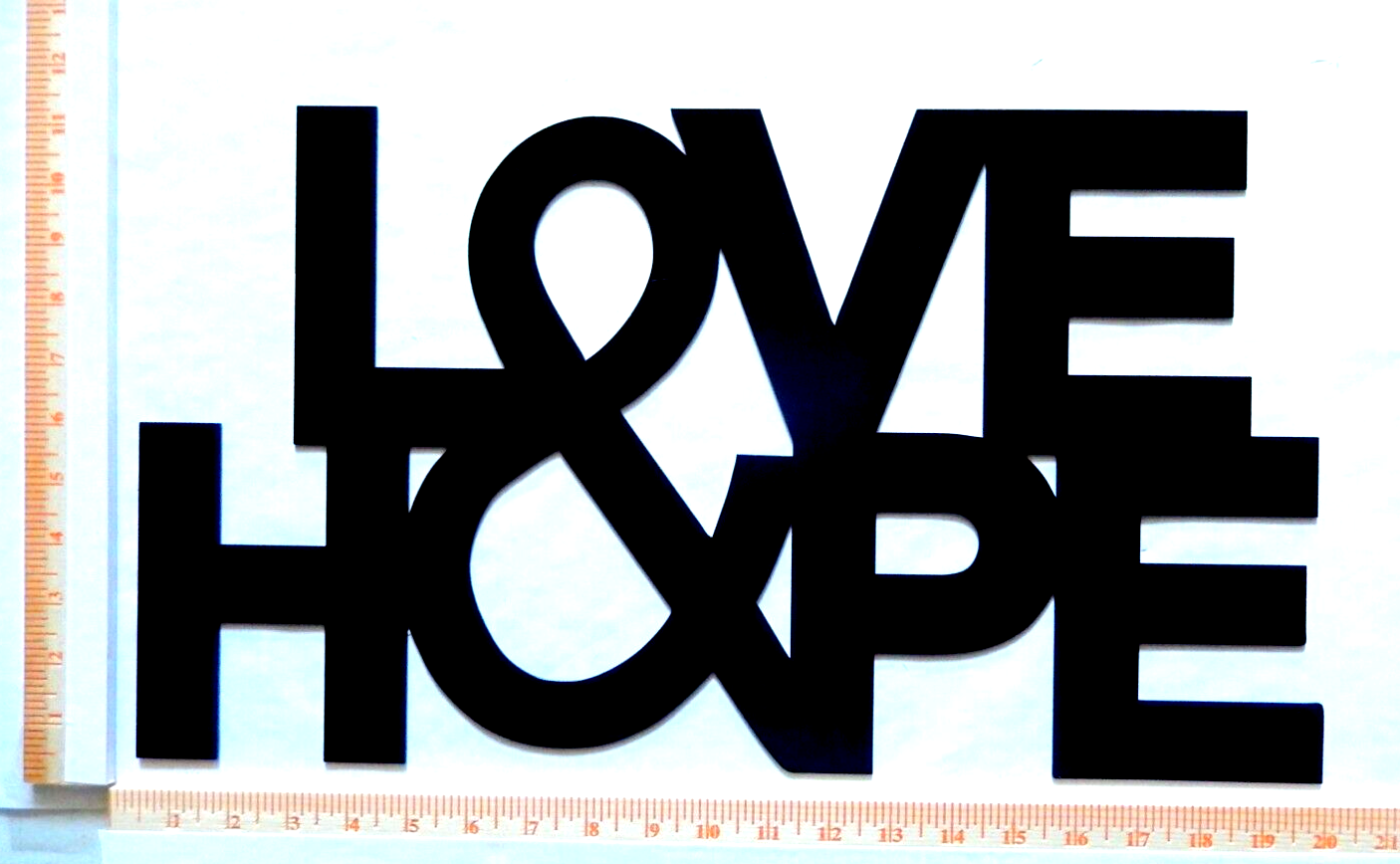 ~NEW~ LARGE 14ga. "LOVE & HOPE" Metal Wall Art - 19.5" x 11"