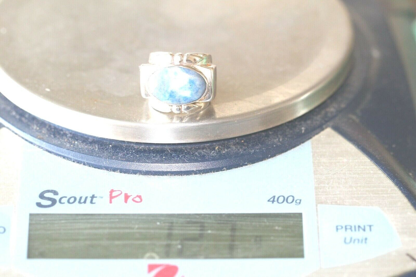 *VINTAGE* Large Native American Lapis Lazuli Sterling Silver Ring Size 7