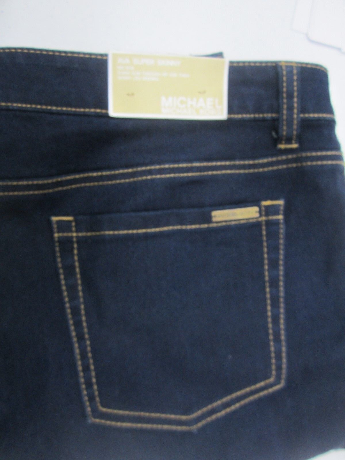 NWT Michael Kors Jeans Ava Super Skinny Dark Blue Size 12 Twighlht Wash Cotton