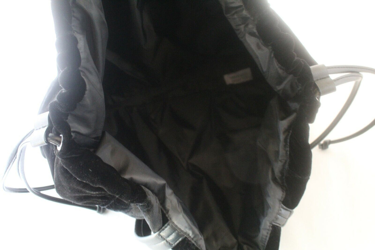 -NWT- $58. Victorias Secret Shoulder Purse Tote/ Travel Black Crushed Velvet Bag