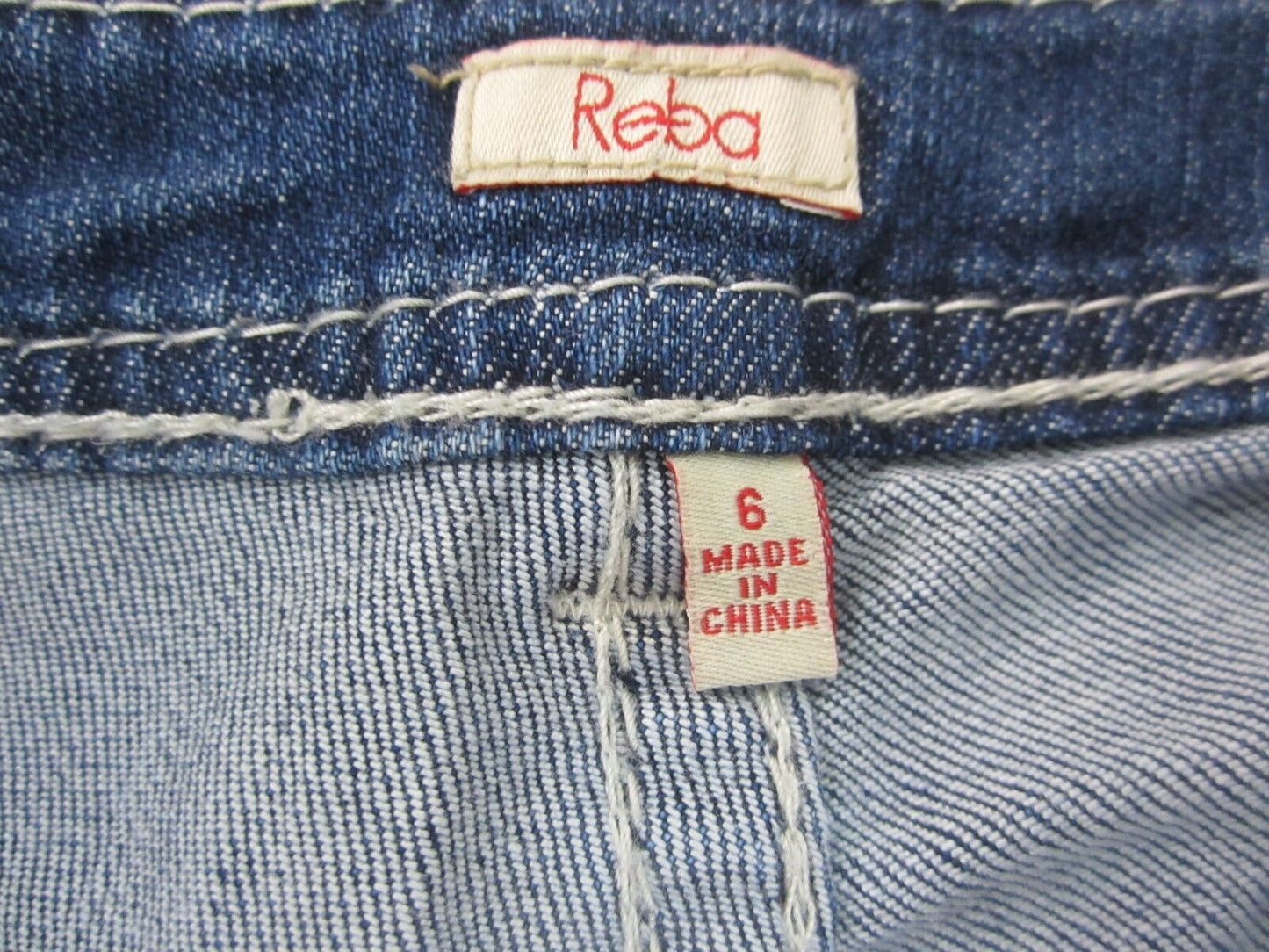 NWT REBA LUPITA SKINNY CRYSTAL WOMEN'S INDIGO JEANS SIZE 6X 31 INSEAM $88.00