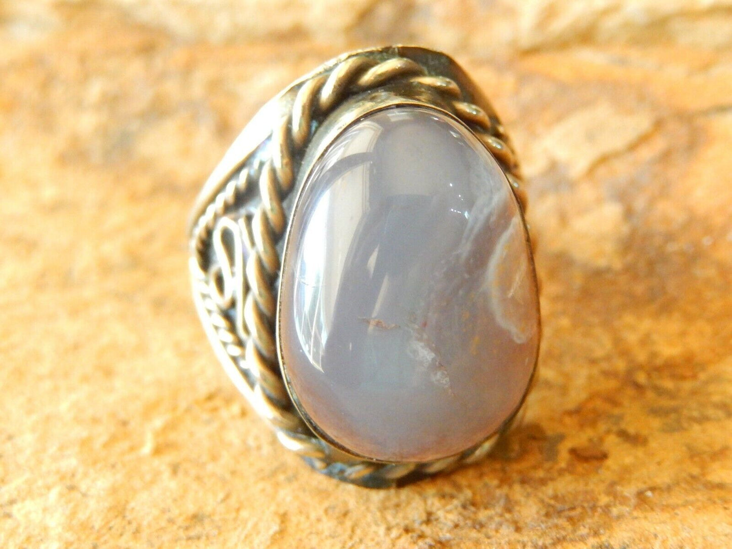 VINTAGE COIN SILVER AMETHYST RING ADJUSTABLE SIZE 8 - 13