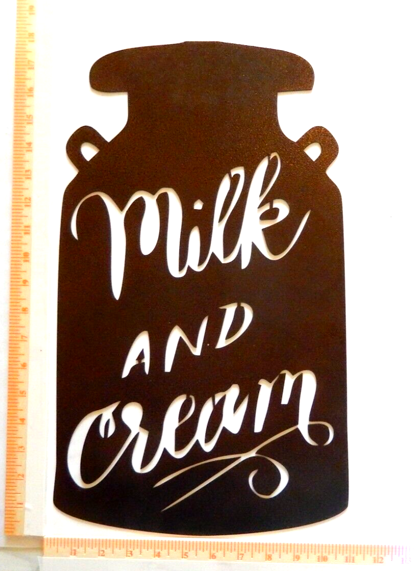 ~NEW~ LARGE - 14ga. "MILK AND CREAM" Copper Brown Metal Wall Art - 18" x 10.5"