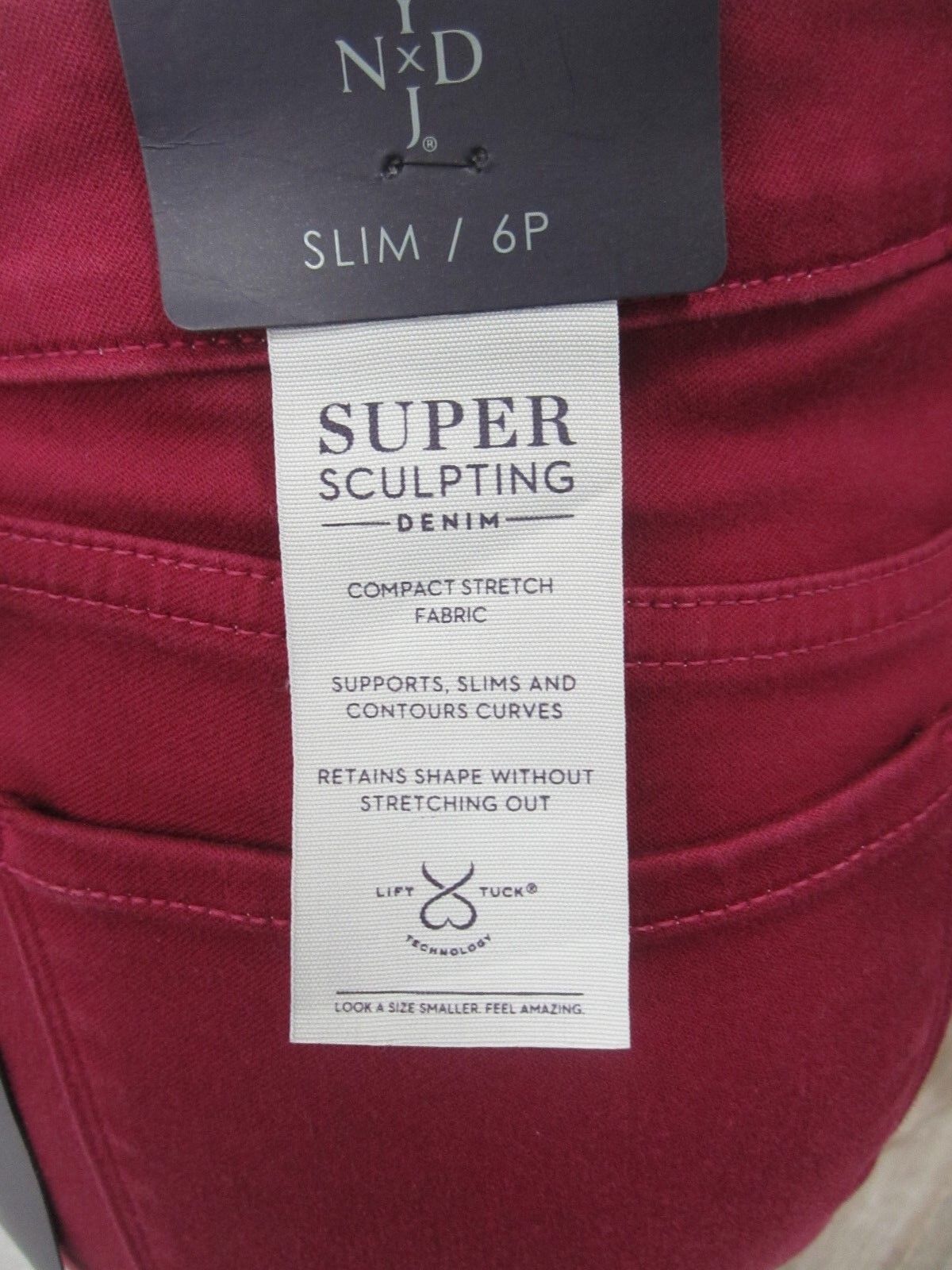 NWT NYDJ Not Your Daughters Jeans Samantha Slim Maroon ponte stretch LEGGINGS 6P