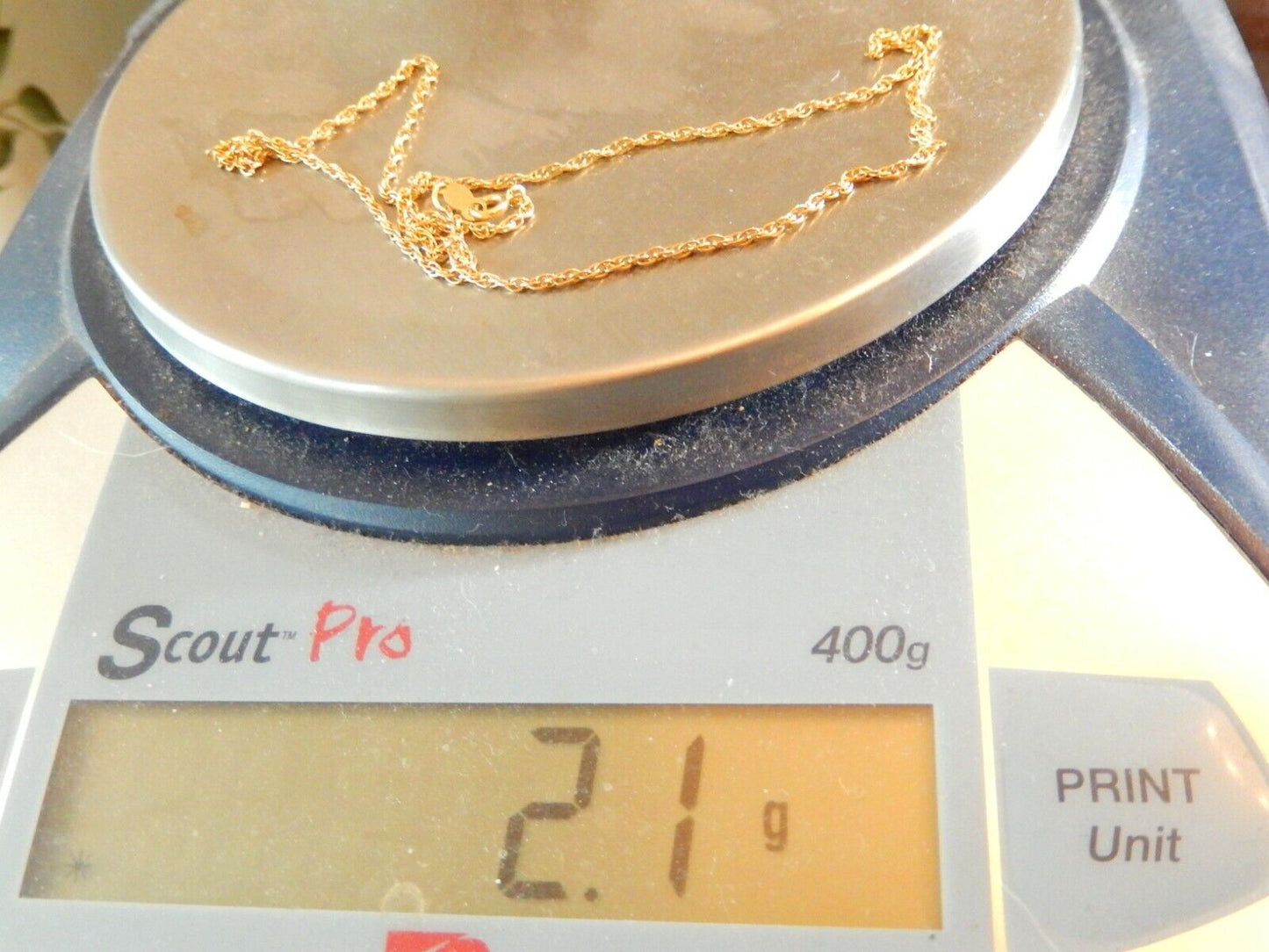 14k Solid Gold 1.25mm Pendant Chain/Necklace 16"