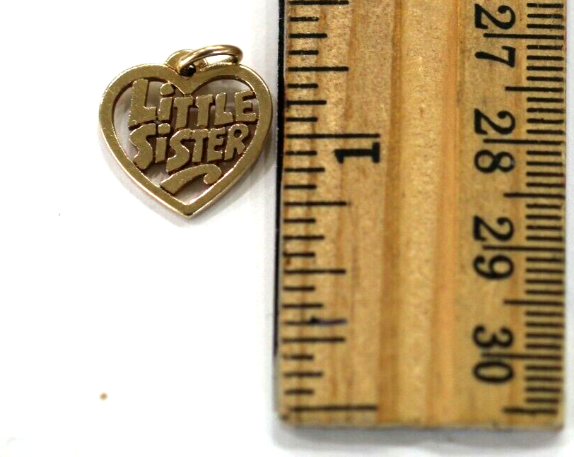 *RETIRED - R A R E* James Avery ~ 14k Gold Little Sister Heart Charm / Pendant