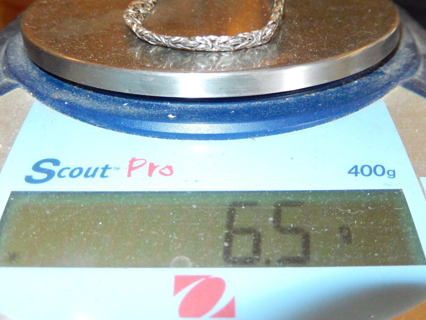 *VINTAGE* Sterling Silver Polished 6 mm Flat Byzantine Chain 7 in Bracelet