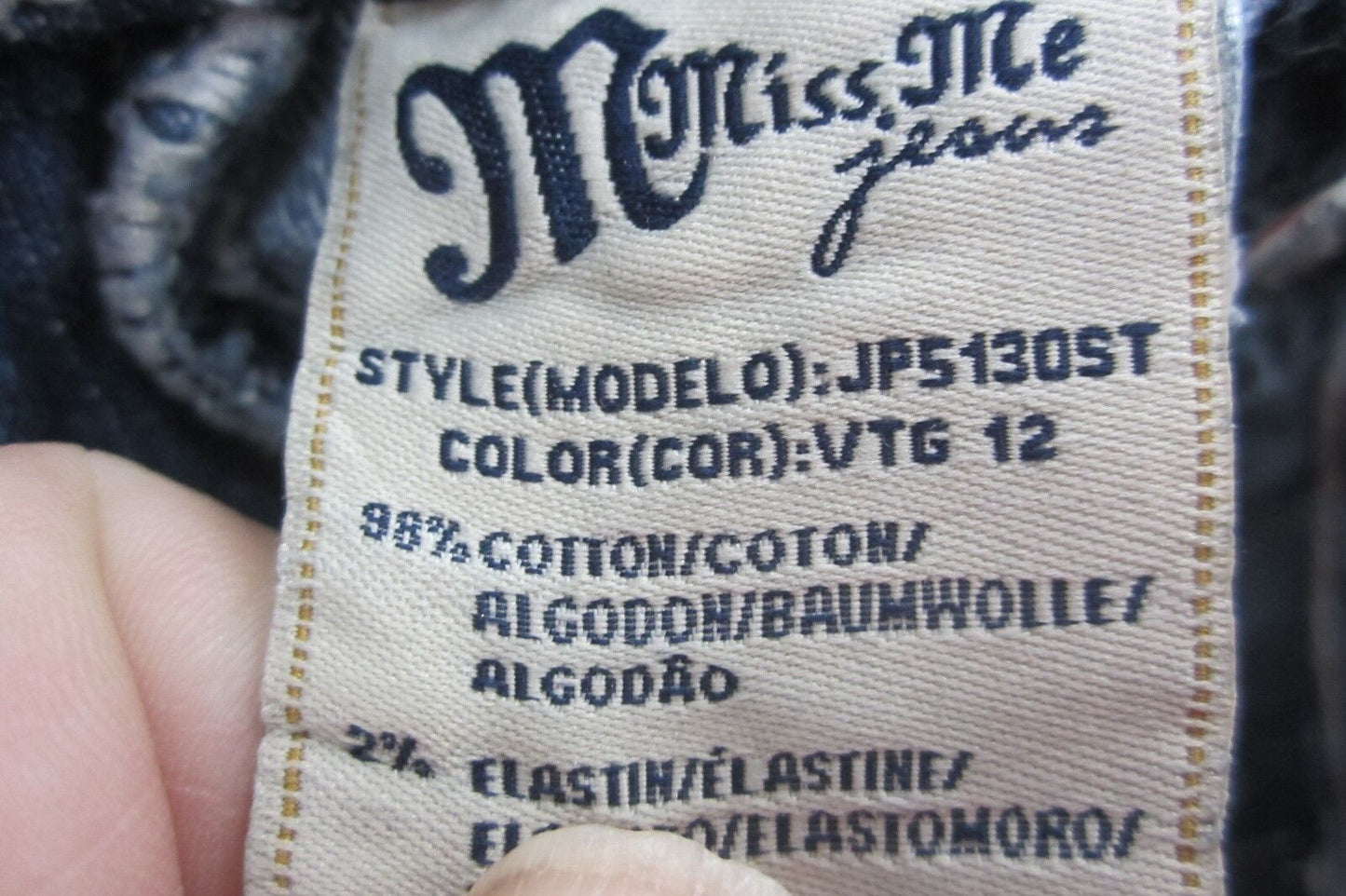 Miss Me JP5130ST Straight Studded Rhinestone Stretch Blue Jeans size 26 x 32