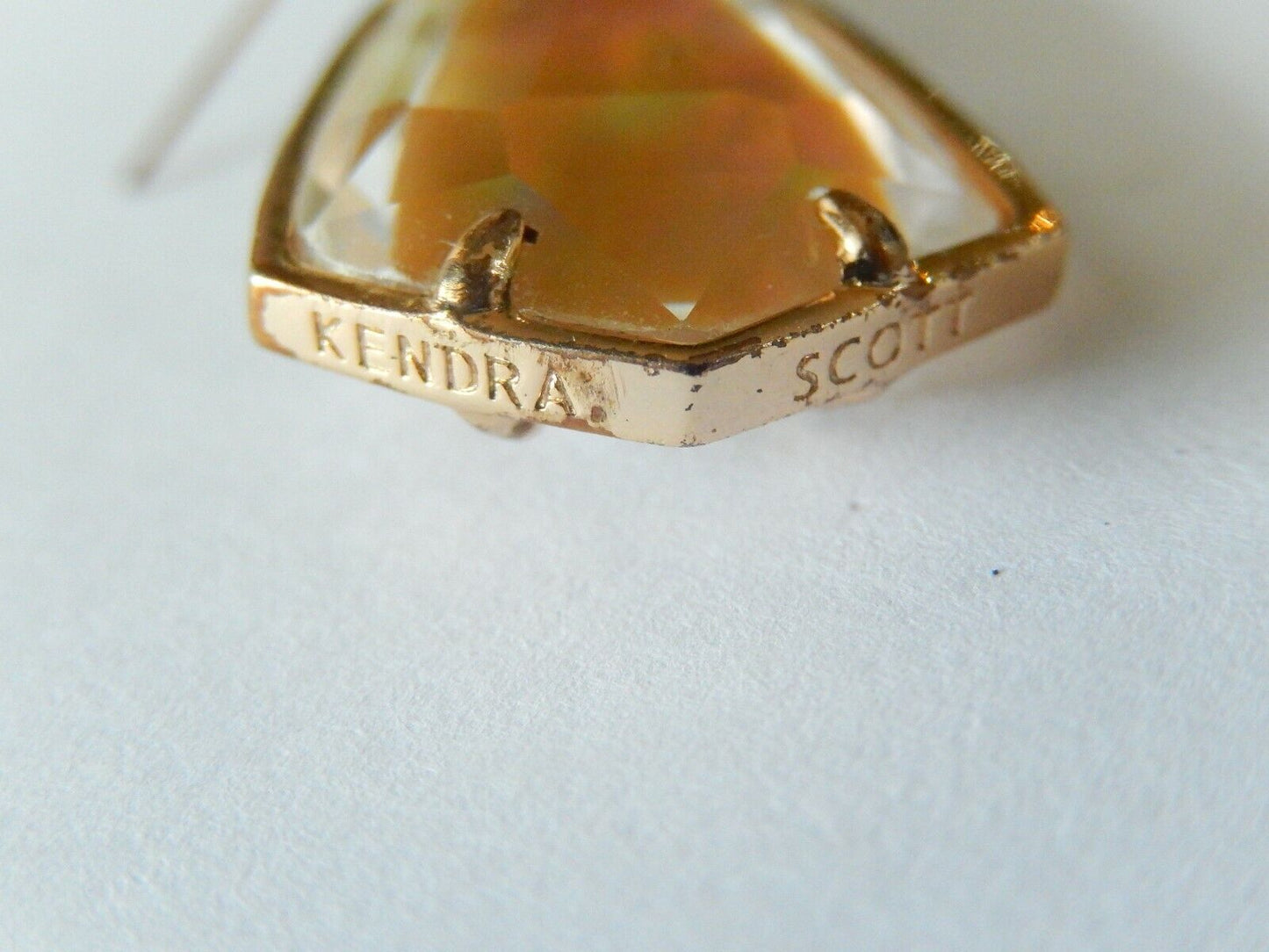 *RARE* Vintage Kendra Scott Clear Iridescent Gold Drop Earrings