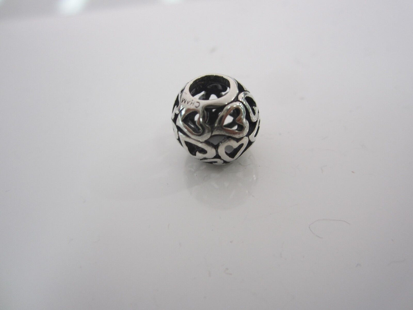 Authentic Chamilia Sterling Silver Captured Hearts Charm Bead #GA-136