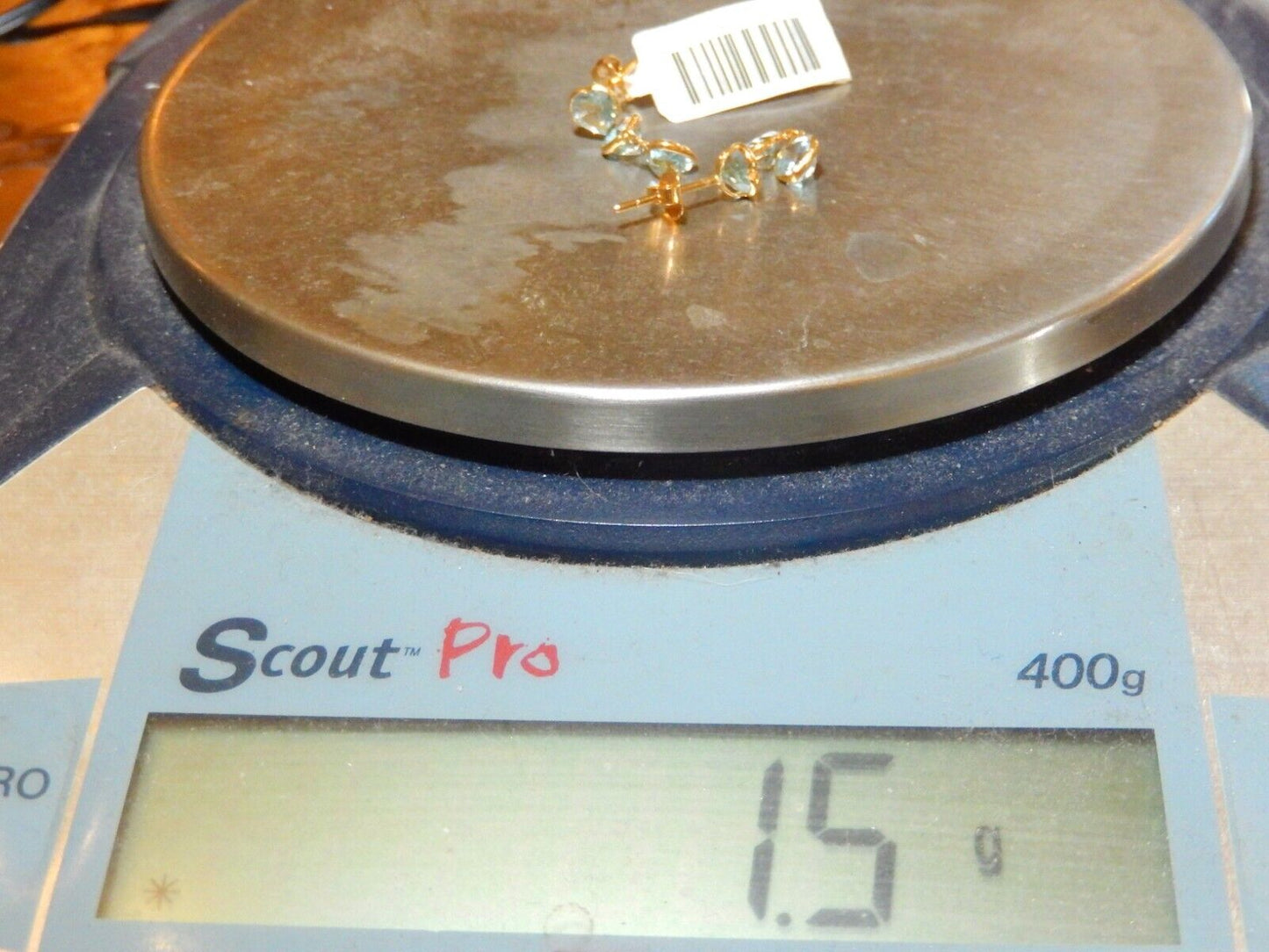 *NWT* 18K Yellow Gold 3.00 CT Round Cut Blue Topaz Drop & Dangle Earrings