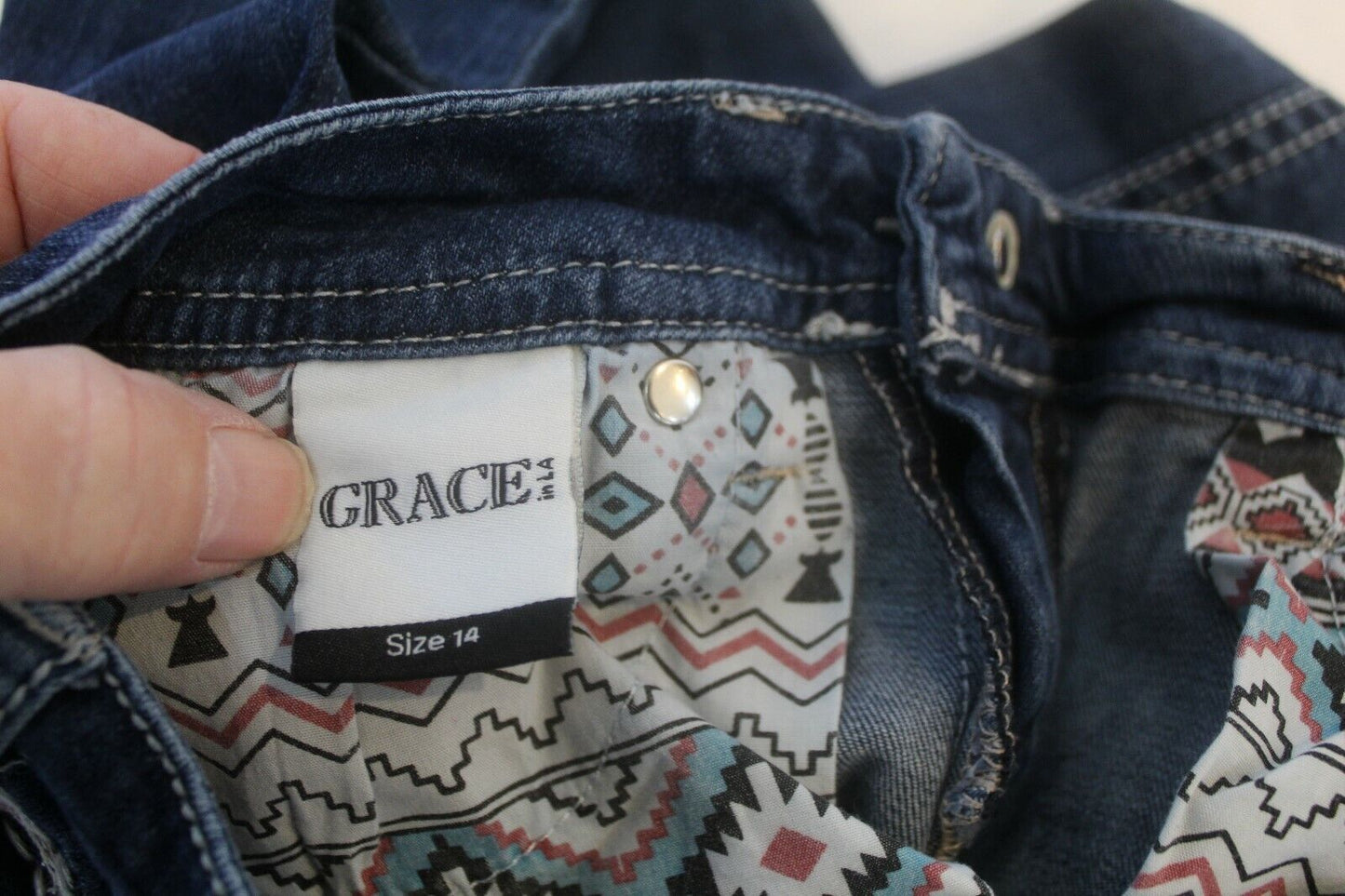 *NWOT* GRACE IN LA Womens Bling Jeans "SUPER CUTE" Jeans Boot Cut W26 x L28"