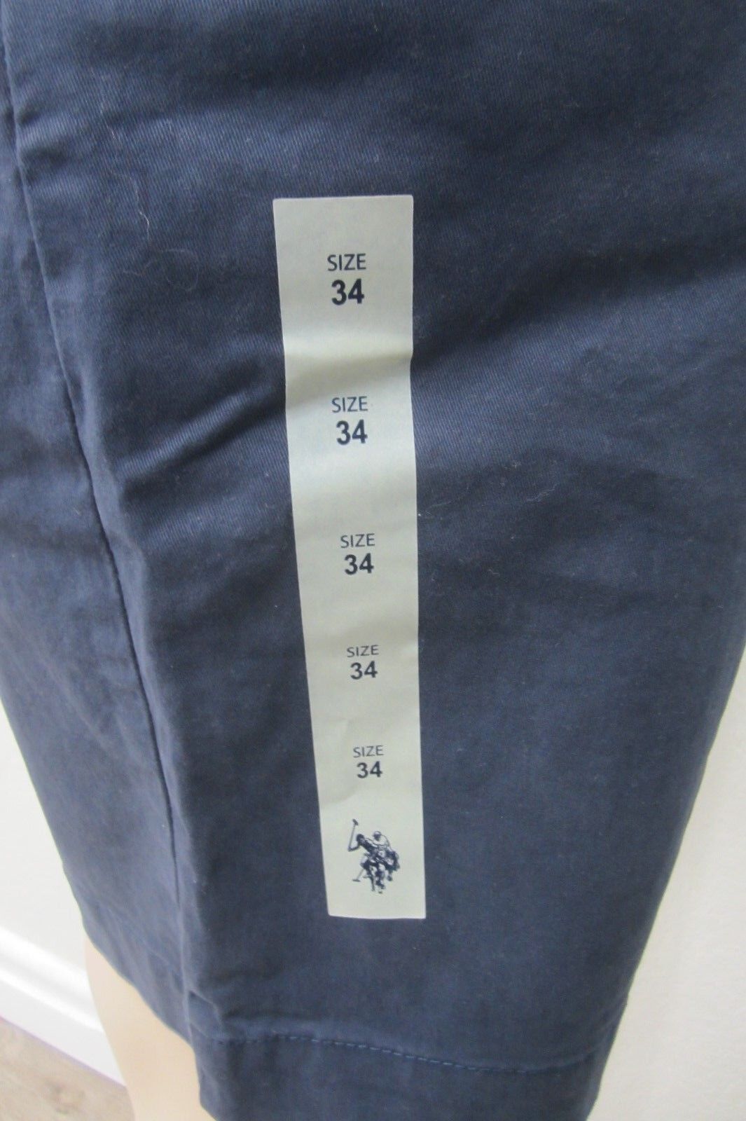 *NWT* U.S. Polo Assn. Men's Flat Front Chambray Shorts w/ Belt Blue Size 34