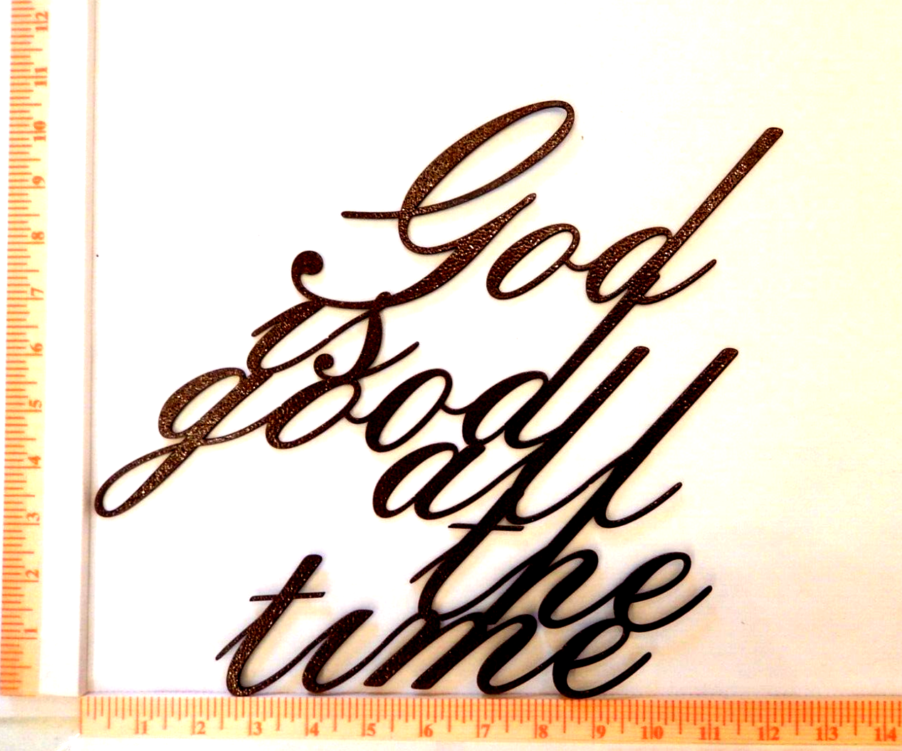 ~NEW~ "GOD IS GOOD ALL THE TIME" Powder Coated Copper Brown Metal Sign 14"x10"
