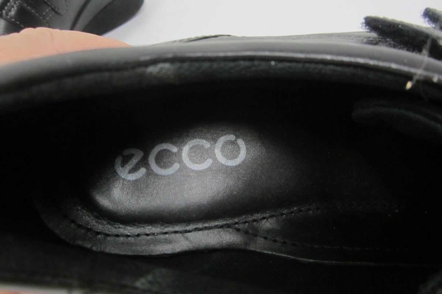 *FLOOR SAMPLE*Ecco Women’s Black Leather 3 Strap Adjustable Wedge Loafers Size 4