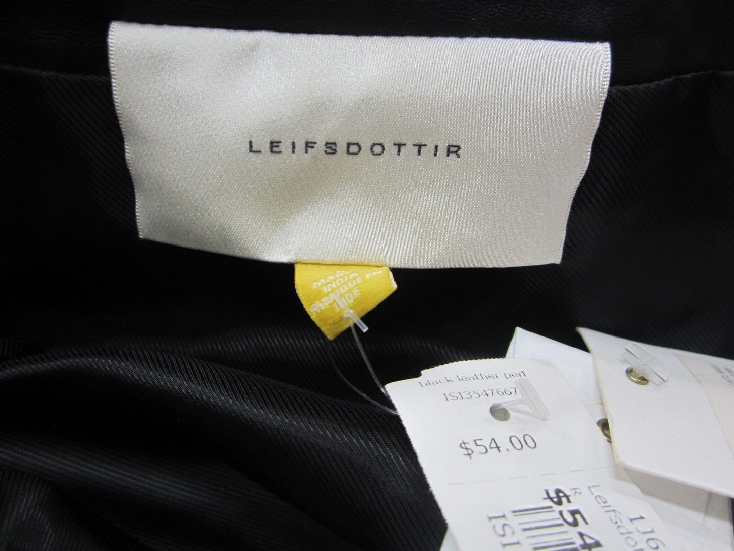 RARE NWT LEIFSDOTTIR Women's Genuine Leaher Black Perf Designer Skirt Size 2