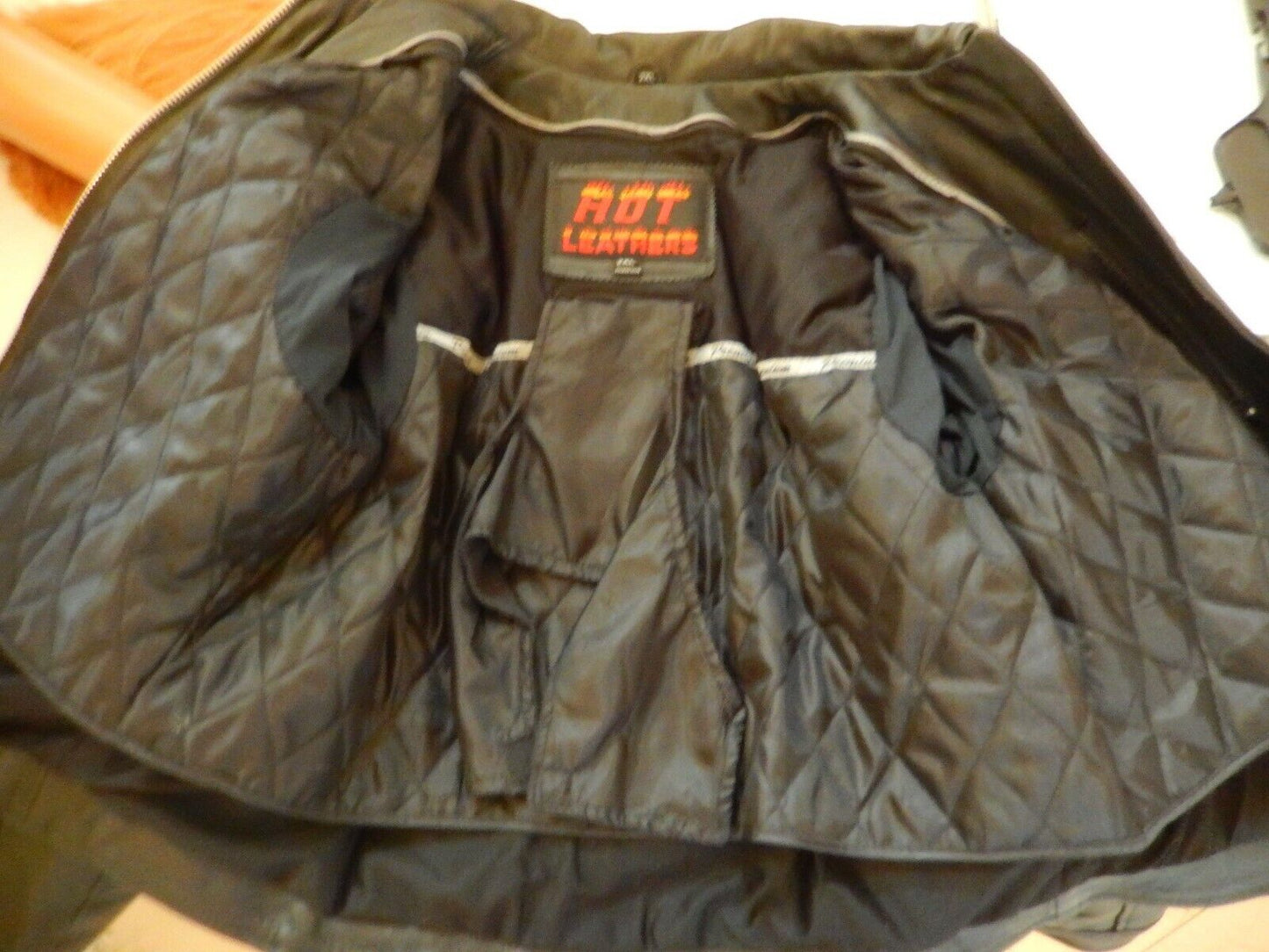 Hot Leathers Heavyweight Leather Men's Black Biker Jacket Metal Studs Sz 2XL