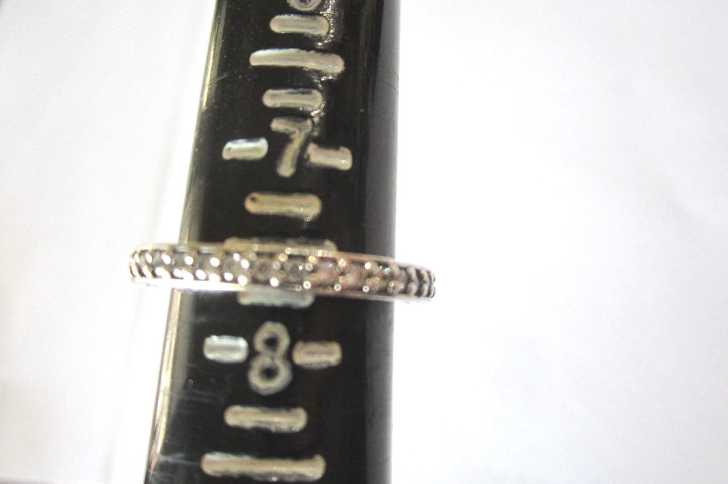RETIRED PANDORA .925 STERLING SILVER 2.6MM CZ ETERNITY BAND /RING Sz 7.5
