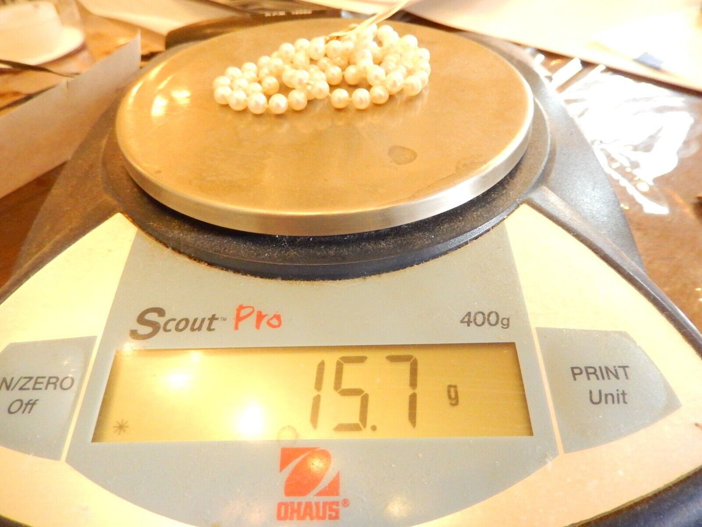 *NEW* Pearl Necklace w/ 14K Gold Clasp~18" Cultured Pearls ~ 5.5mm Knotted