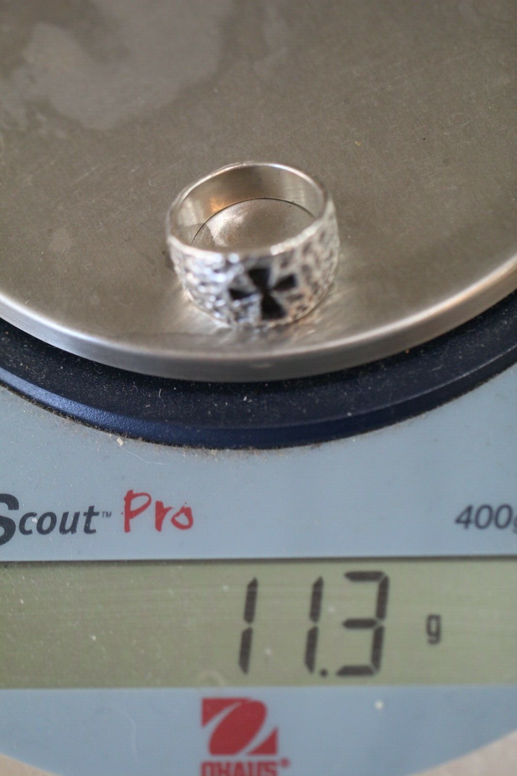 *RETIRED* - R A R E - James Avery Textured Cross Ring 5/8" Wide Sz 10.25