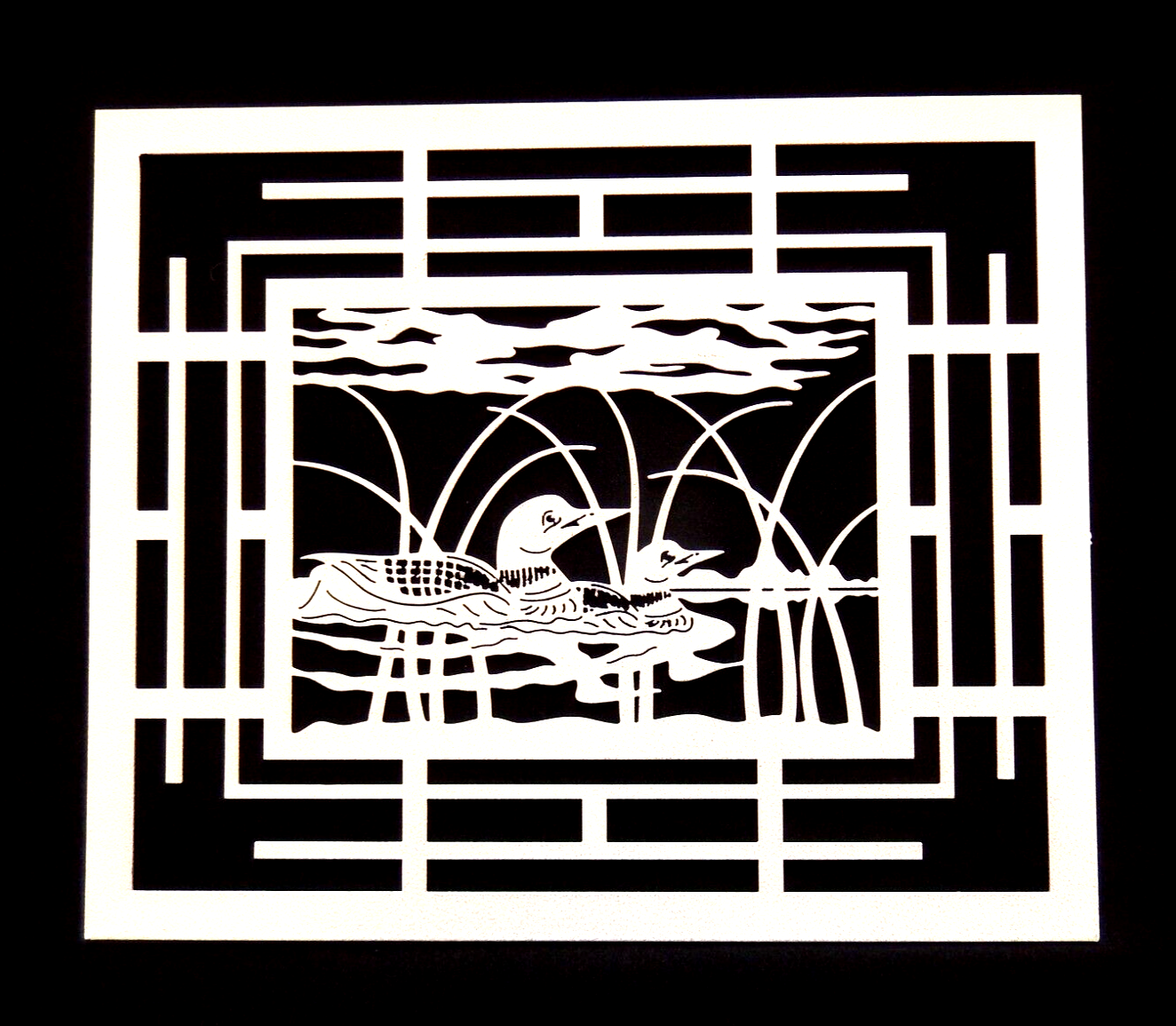 ~NEW~ 14ga. -Duck Metal Art Wall Decoration - Powder Coated White - 15" x 12.5"