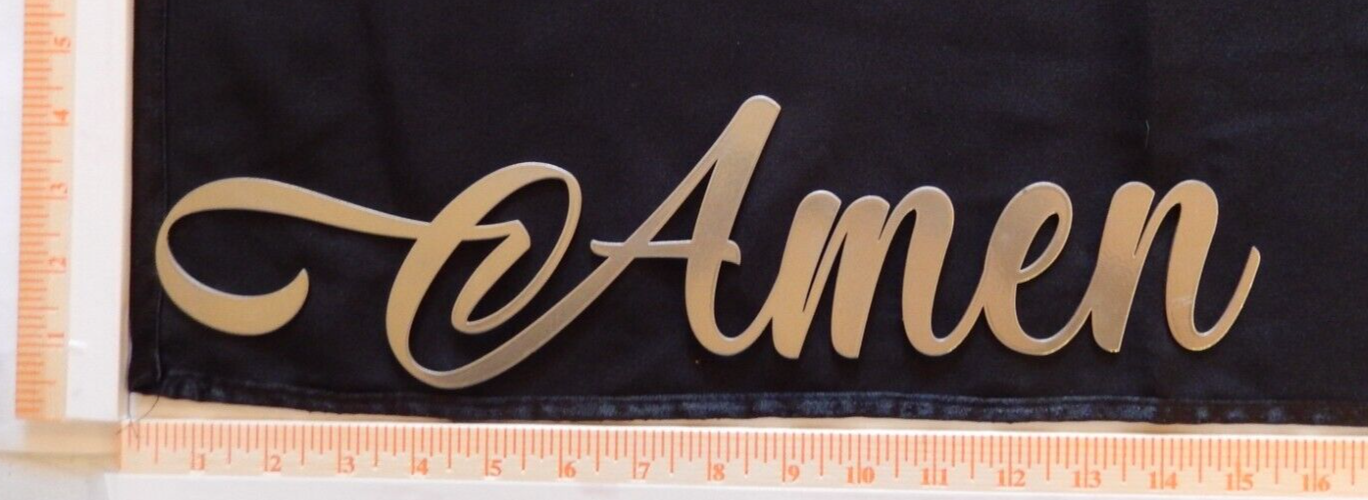~NEW~ 14ga. "AMEN" Silver Metal Wall Art = 15" x 3.5"