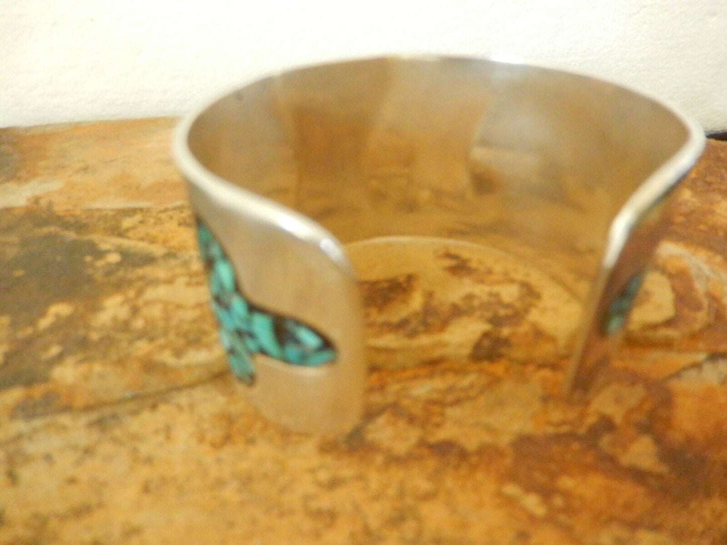 Vintage Wide Southwest Heavy Turquoise Sterling Silver Cuff Bracelet 59.18gms