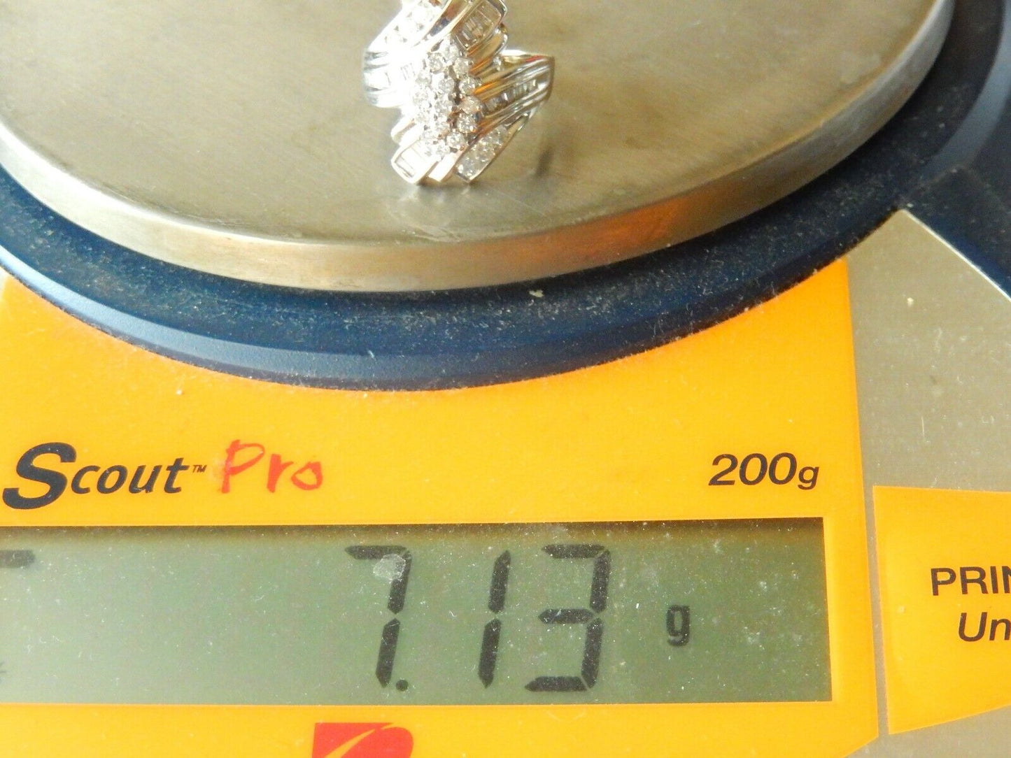 *LADIES* 1 Carat Natural Diamond Engagement or Cluster Ring 14K White Gold Sz 6