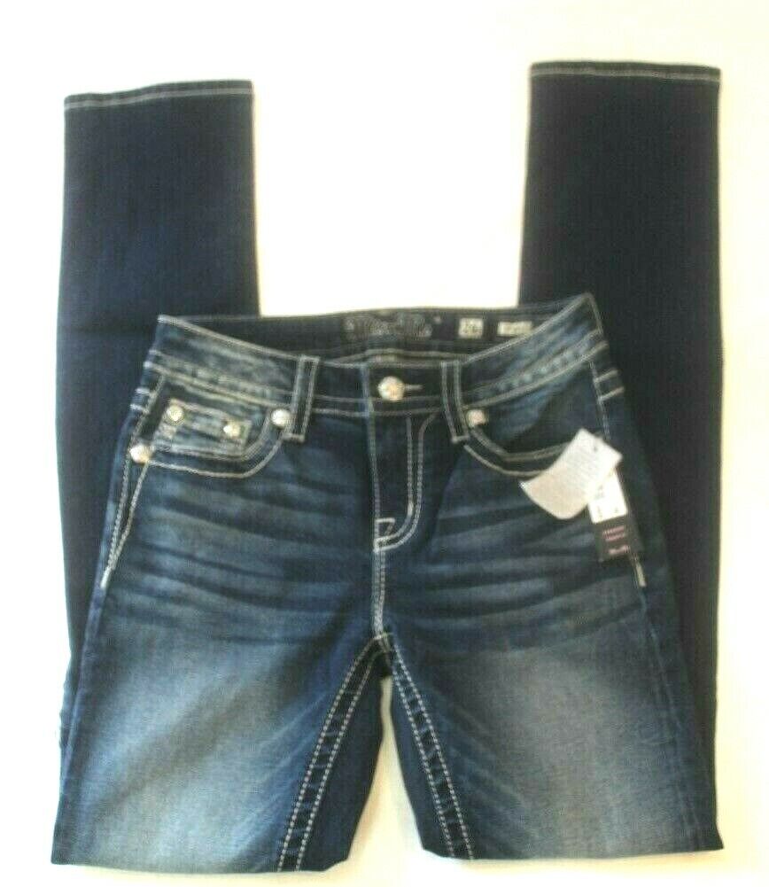 *NWT* $109. MISS ME ANGEL WINGS EMBELLISHED CRYSTAL POCKETS JEANS 26 x 33