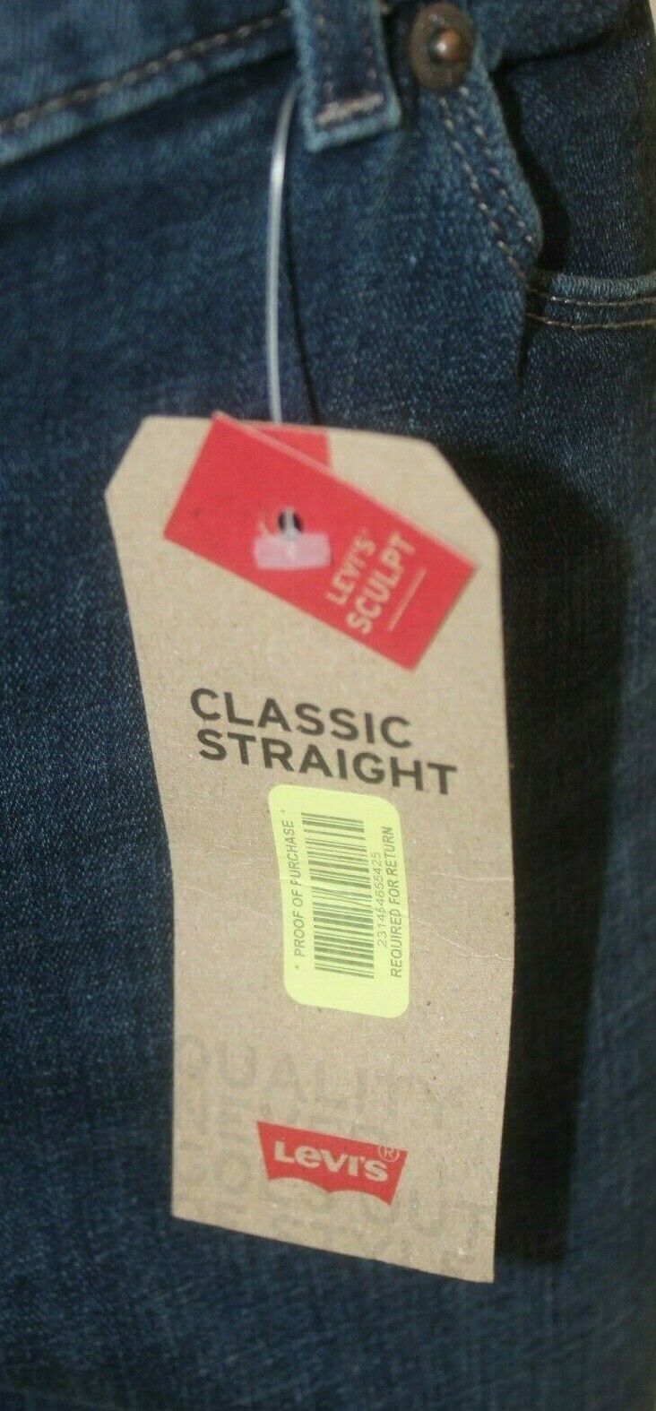 *NWT* $59. Women's Levi's Classic Straight Medium Wash Jeans 16Med (W33 x L30)