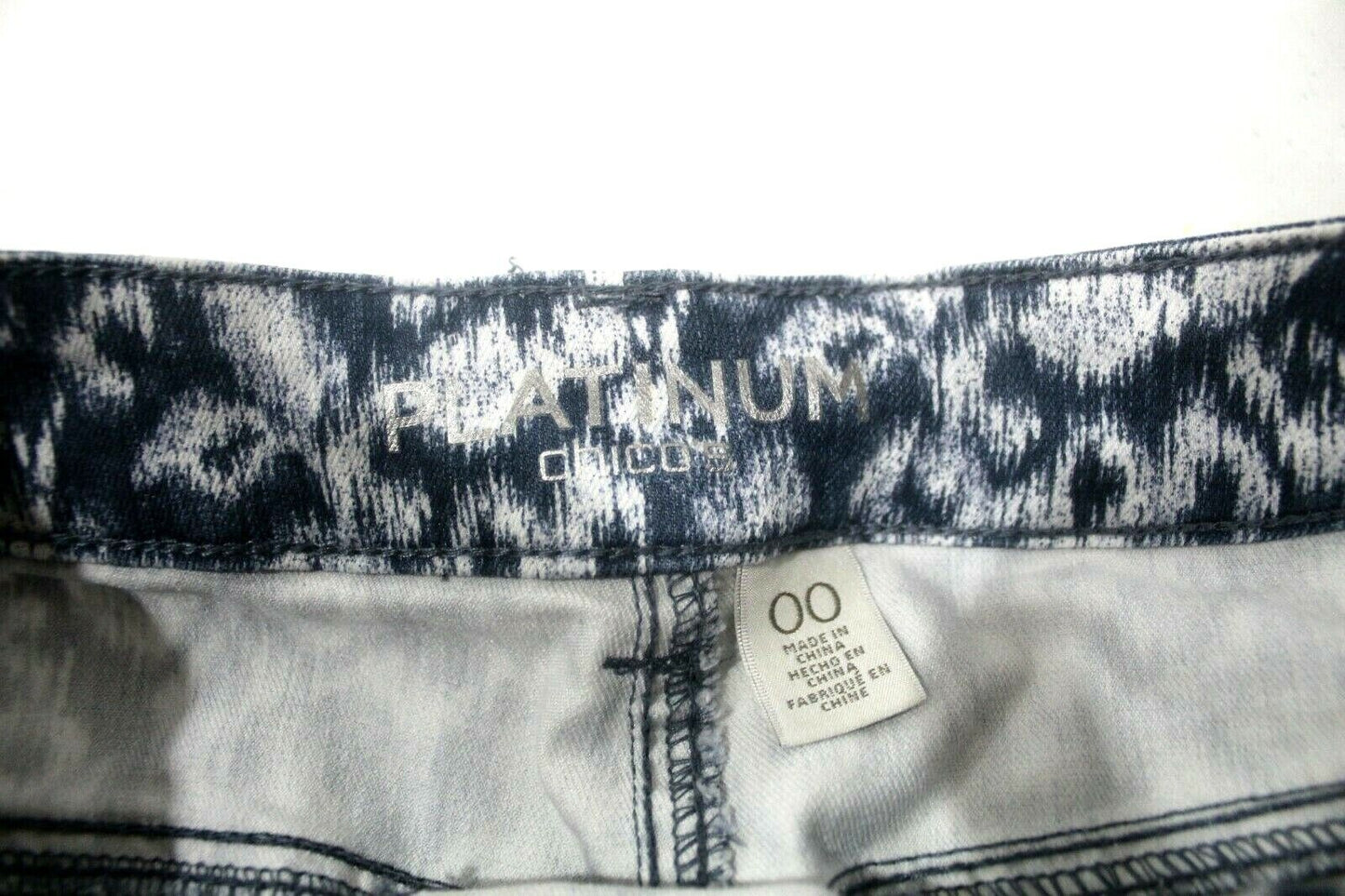 CHICO'S PLATINUM Jeans Women's Pattern Denim Size 00