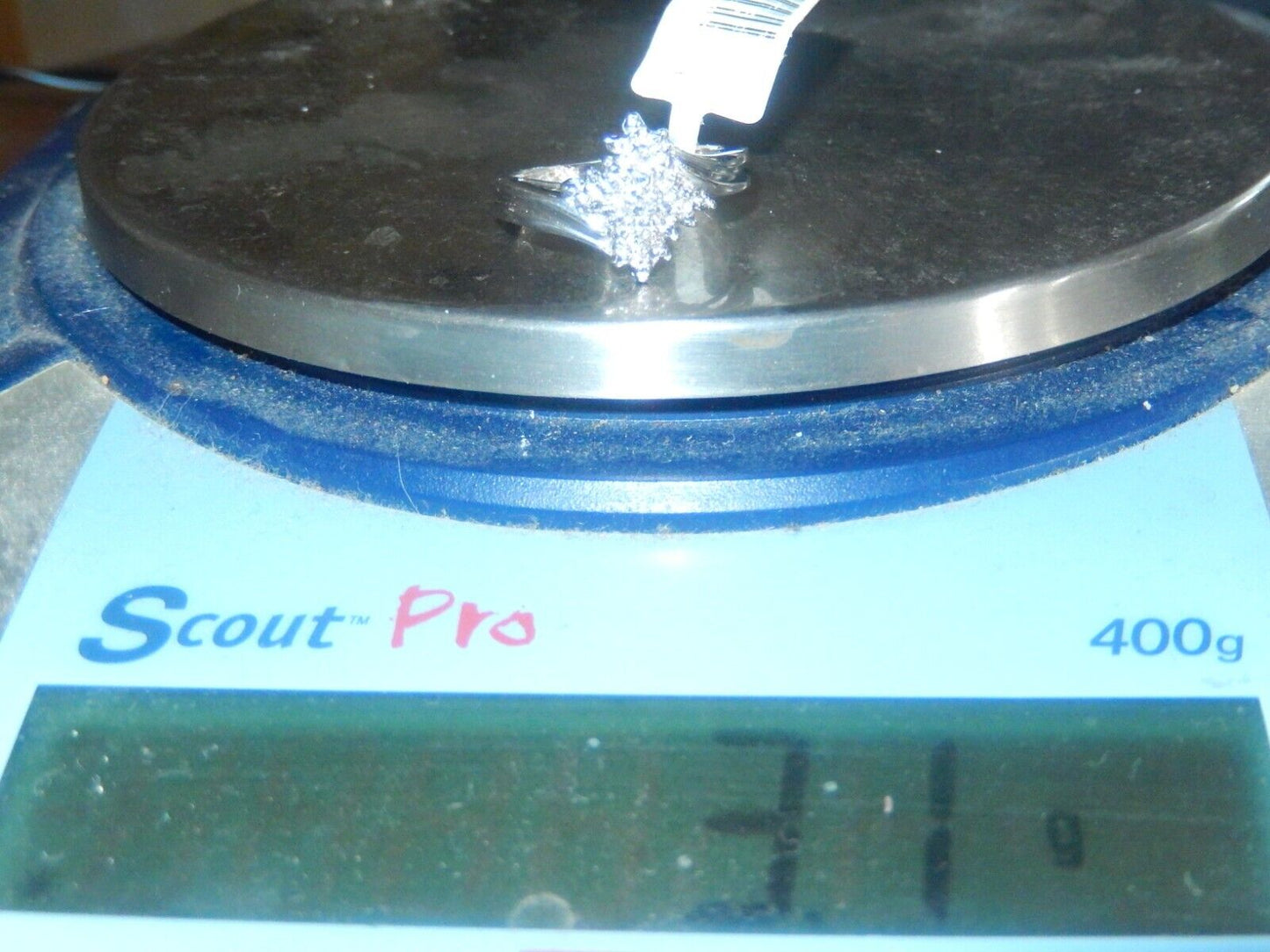 *NWT* 10K White Gold Ladies Natural Diamond Cluster Ring Sz 7