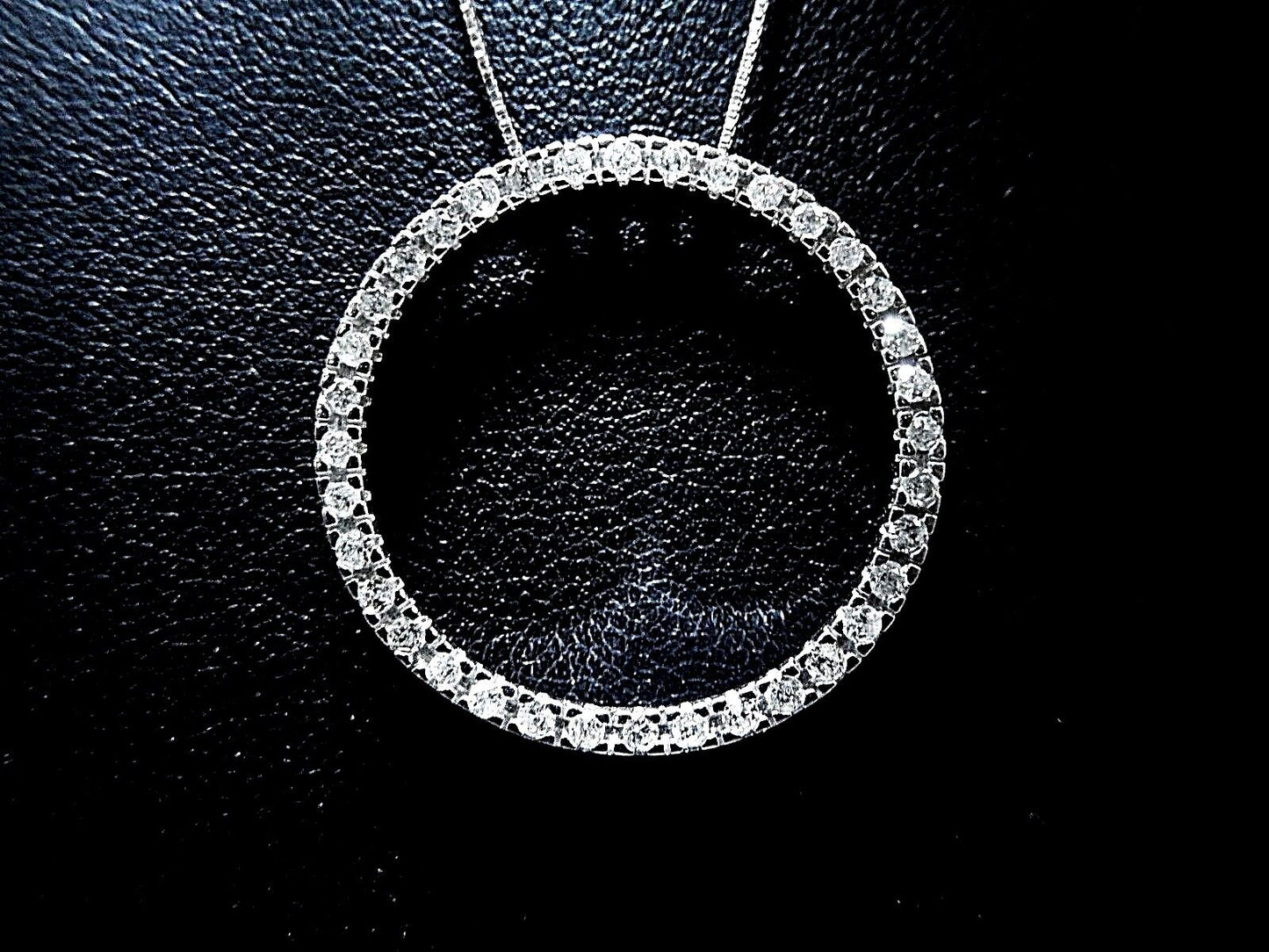 14K White Gold 2/3ct TDW Circle Of Life Natural Diamond Pendant With 10KWG Chain