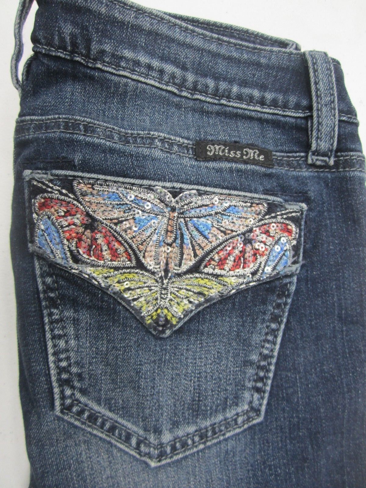 NWT MISS ME Embellished Pockets Skinny Stretch Jeans 24 x 30 Medium Blue M3033S