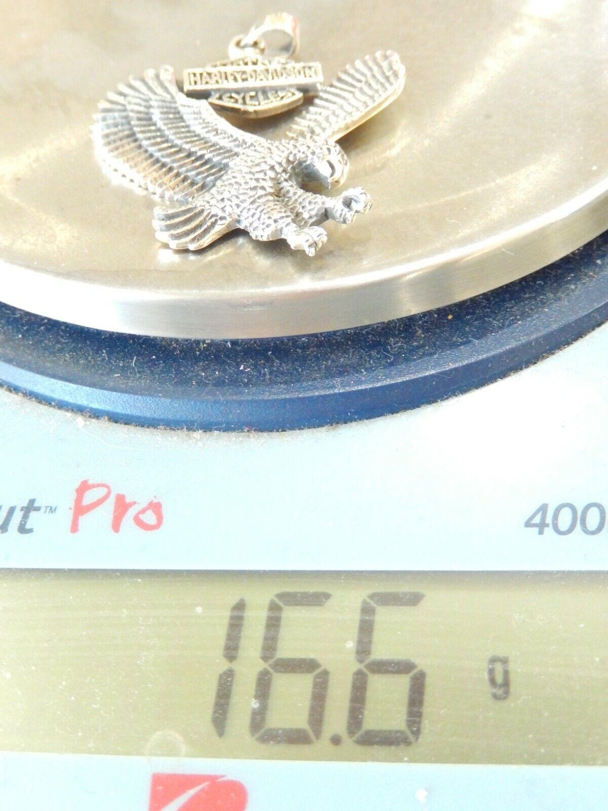 LARGE STERLING HD MOTORCYCLE BIKER RIDE Eagle Pendant 2" x 16gms.
