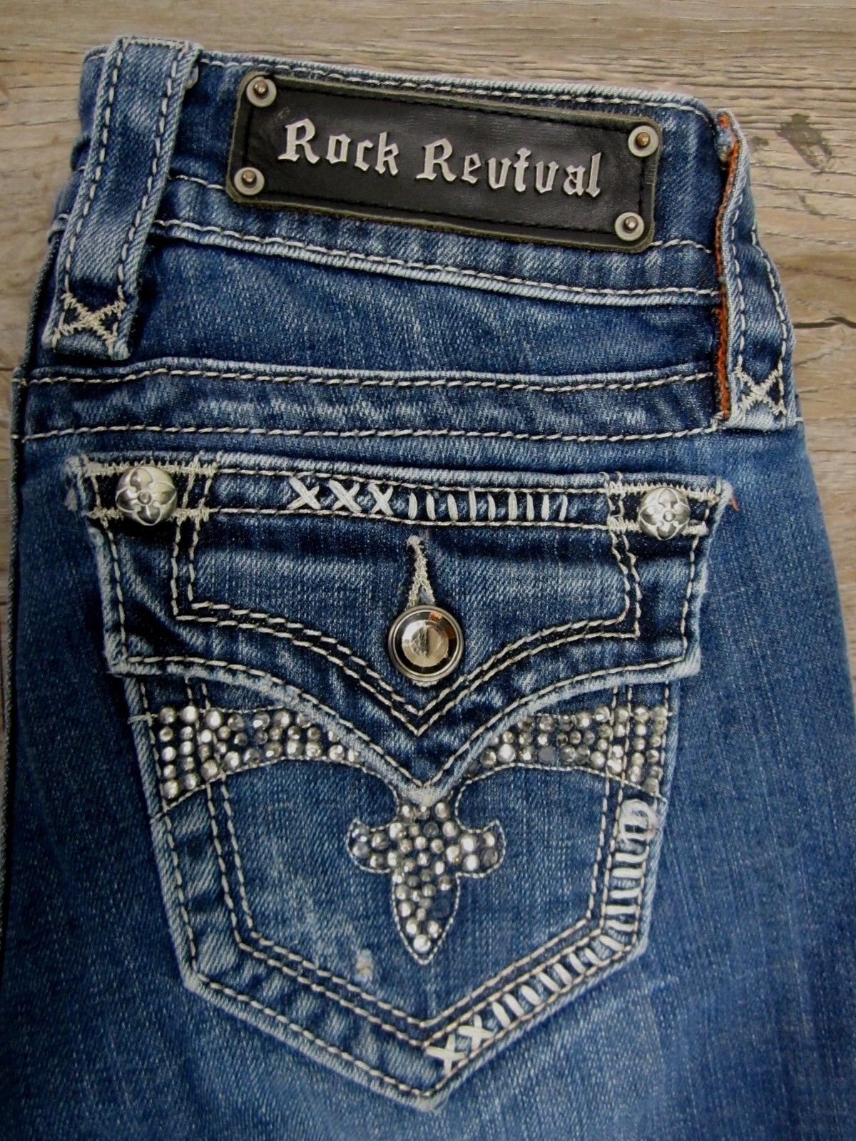 NICE Pre Owned Rock Revival Celine Boot Cut Women's Jeans Size 25 X 29