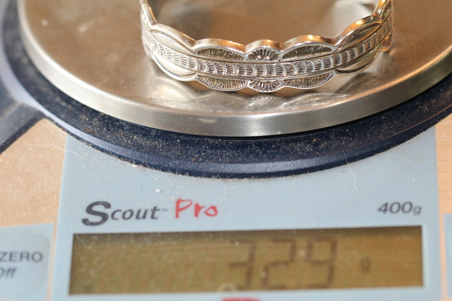 *VINTAGE* Navajo Native American Sterling Silver Ornate Cuff Bracelet