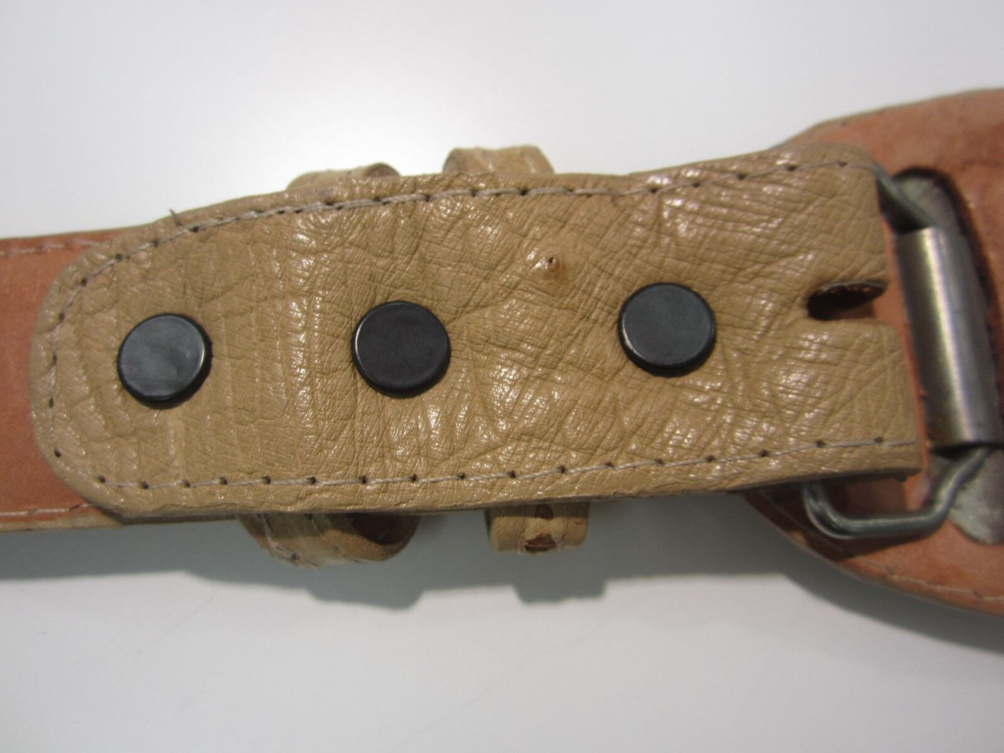 NEW El General Belt Cinto Vaquero Iam Avestruz Mantequilla ID 000702 Size 32