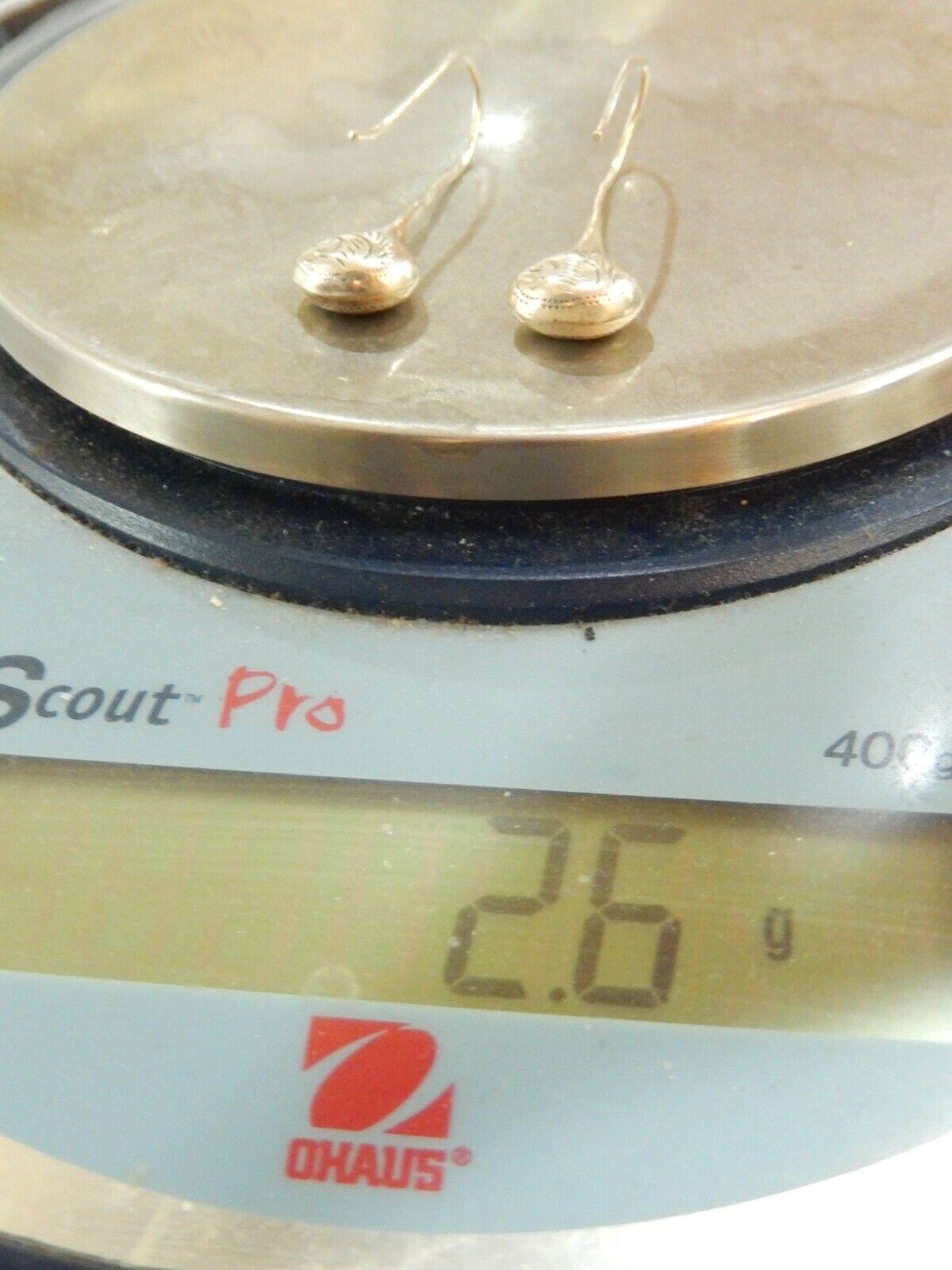 *VINTAGE* Artisan Sterling Silver Tear Drop Wire Pierced Earrings
