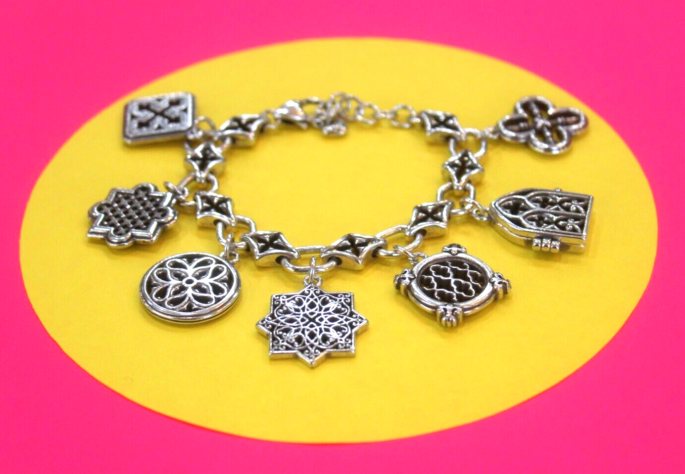 BRIGHTON STATEMENT Charm Bracelet With Photo Charm 8"