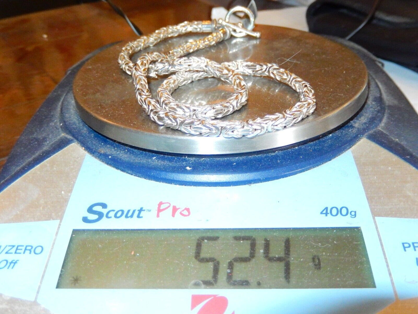 "HEAVY" .925 Sterling Silver 18" Byzantine Toggle Necklace 52.4gms