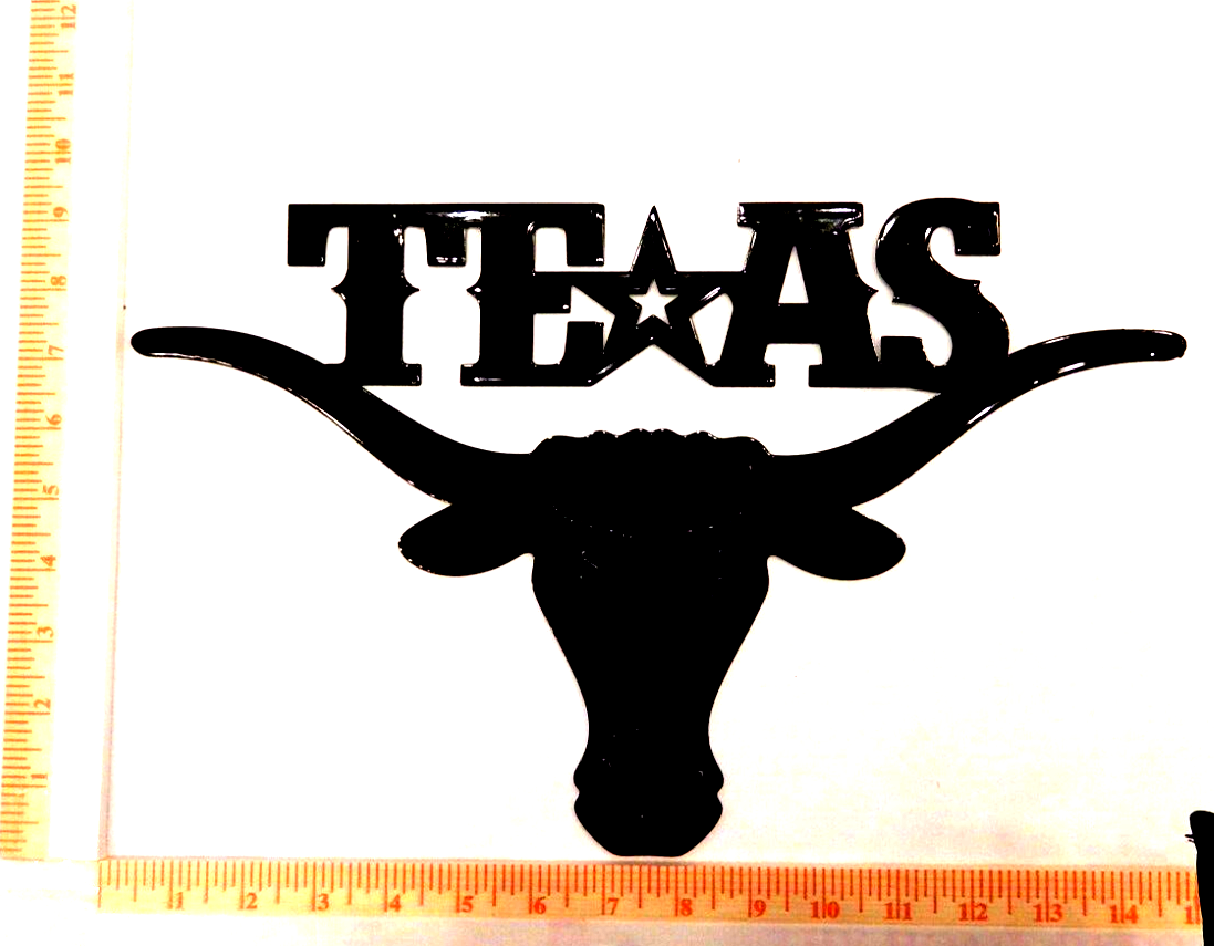 ~NEW~ 14ga. "TEXAS LONGHORN" METAL WESTERN HOME WALL ART 15" x 9.5"