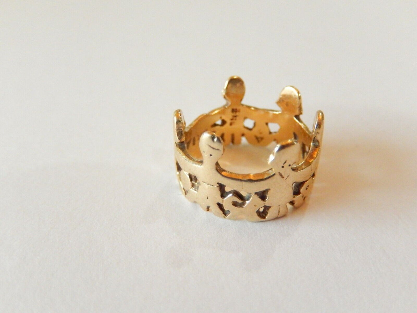 *RETIRED* James Avery 14K Gold Paper Doll Children Ring Size 4