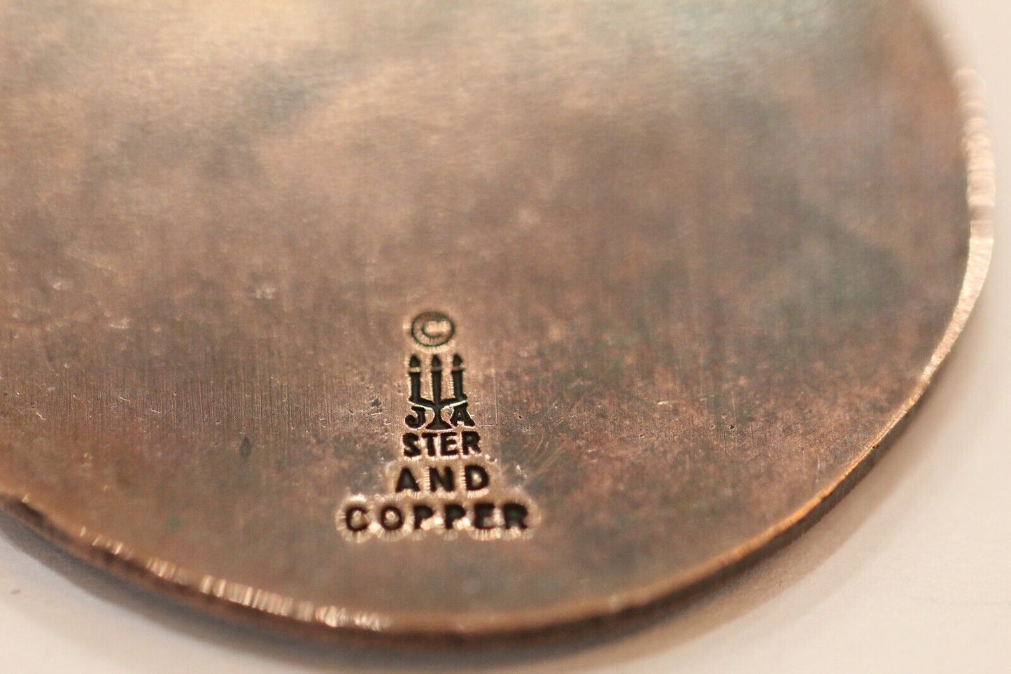 * VERY RARE* James Avery Large Circle 925 Cross On Copper 1973 Pendant 19.4 Gms