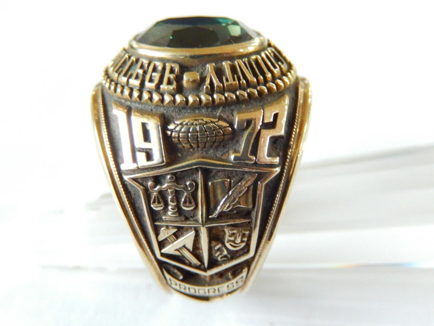 MEN'S 10K YELLOW GOLD TARRANT COUNTY JUNIOR COLLEGE CLASS RING 19.30 GMS SZ 10