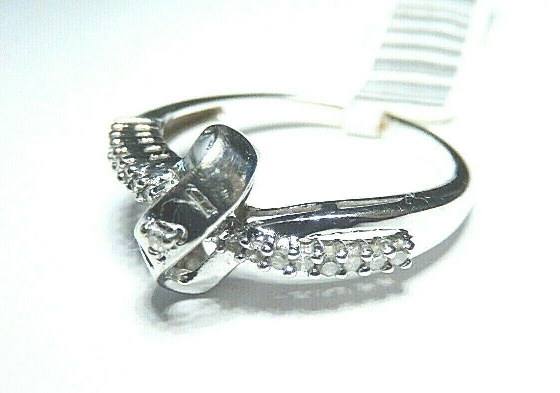 *VINTAGE* 10K White Gold I LOVE YOU 1/5CT Diamond Ring Size 7.5