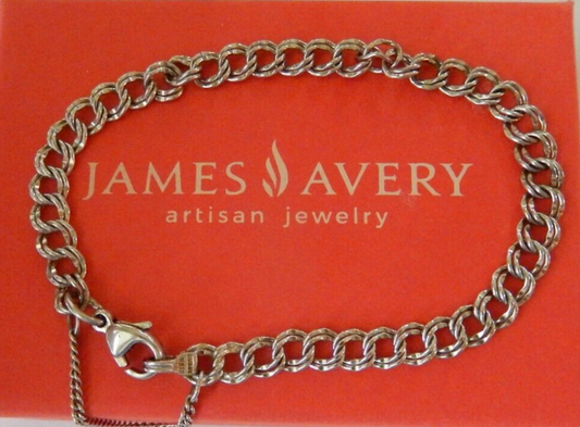 James Avery Sterling Silver Light Double Curb Medium 7" Charm Bracelet